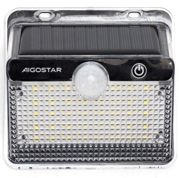 Aigostar-LED Соларно осветително тяло със сензор LED/3,7V 6500K 1200 mAh IP65 черно