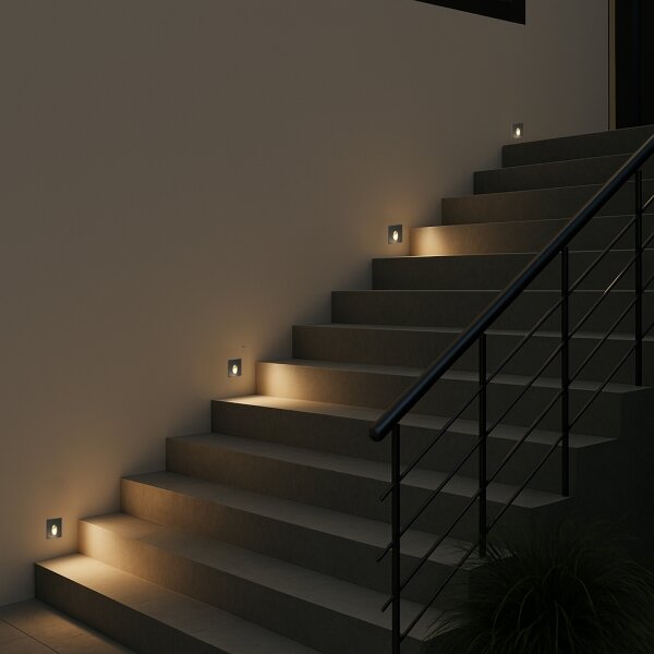 Brilagi - LED външно вградено осветително тяло STAIRDOT LED/2W/230V черно IP65 квадратно