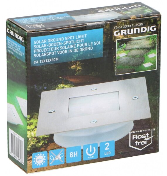 Grundig - LED соларен вграден фенер 2xLED/1,2V 600 mAh IP44
