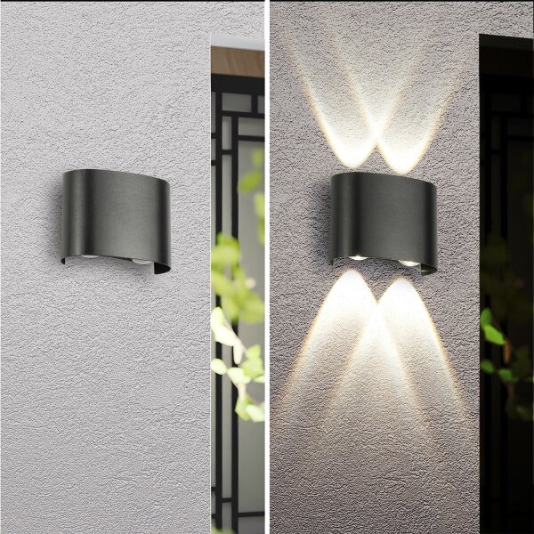 Brilagi - LED външно стенно осветително тяло FLAREBOX LED/4W/230V черно IP65