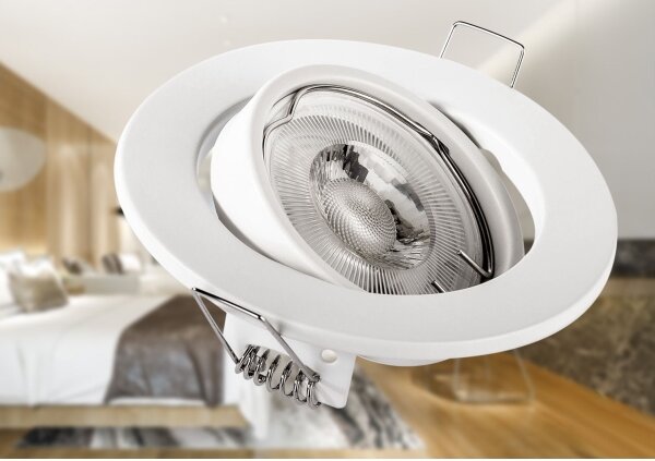 Вградено осветително тяло 1xGU10/MR16/10W/230V, Ø 9 см, бяло
