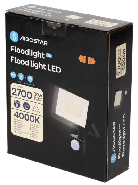 Aigostar - LED прожектор със сензор LED/30W/230V 4000K IP65