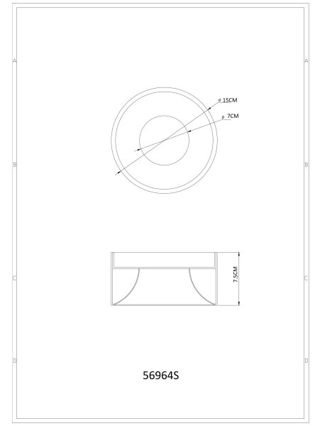 Globo 56964S - LED таванен плафон RAYMOND LED/12W/230V 3000K Ø 15 см черен