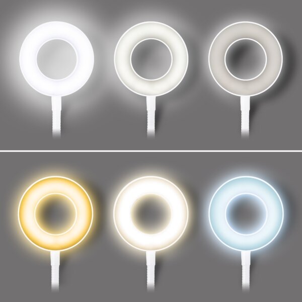 Solight WO66-W -LED димируема настолна лампа с щипка LED/8W/230V 3000/4000/5000K бяла