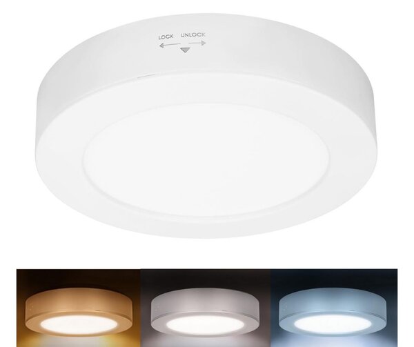 Solight WD240-W - LED панел 2 в 1 LED/12W/230V 3000/4000/6000K Ø17 см IP54 бял