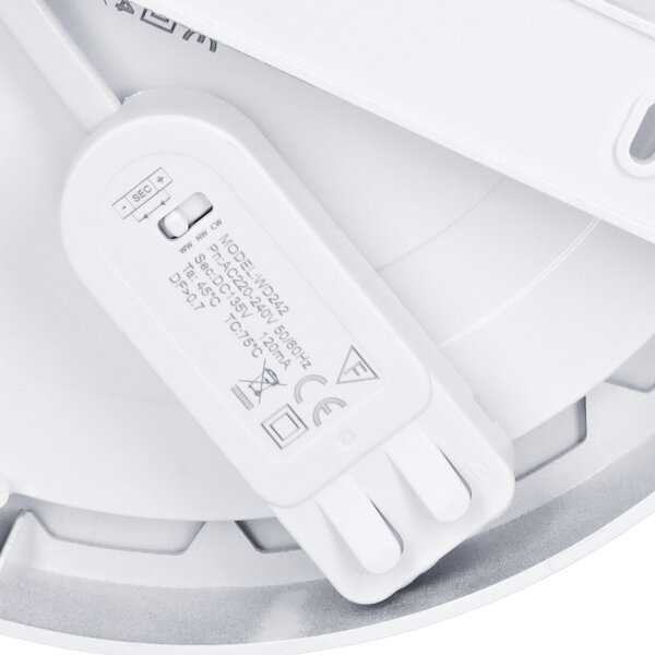 Solight WD242-S - LED панел 2 в 1, 18 W/230 V, 3000/4000/6000 K, Ø 22,5 см, IP54, сребрист