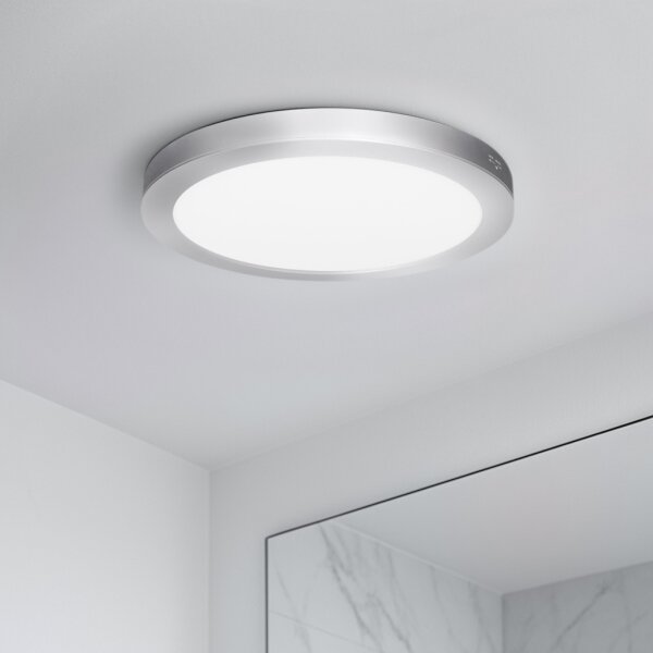 Solight WD242-S - LED панел 2 в 1, 18 W/230 V, 3000/4000/6000 K, Ø 22,5 см, IP54, сребрист