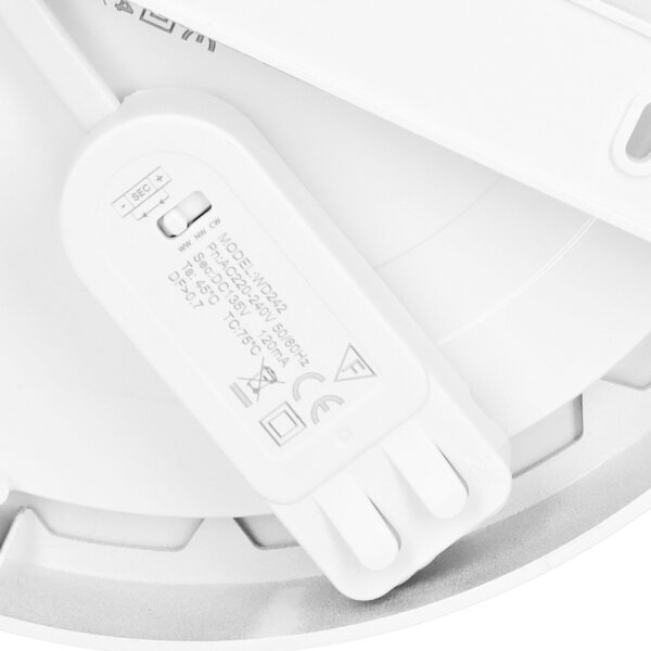 Solight WD242-W - LED панел 2 в 1 18W/230V 3000/4000/6000K, диаметър 22,5 см, IP54, бял