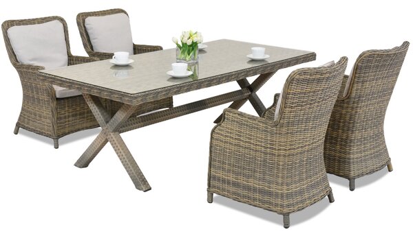 Garden Point cappuccino London ратан сервиз за 4 души