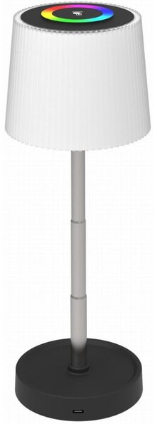 LED RGBW димируема външна презареждаема настолна лампа LED/2W/5V IP44 1200 mAh сива