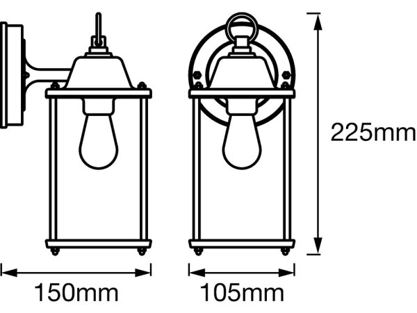 Ledvance - настенна лампа ENDURA 1xE27/60W/230V IP23