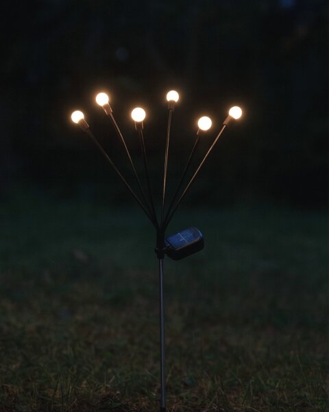 LED соларно осветително тяло 6xLED/1,2V 300 mAh IP44 черно