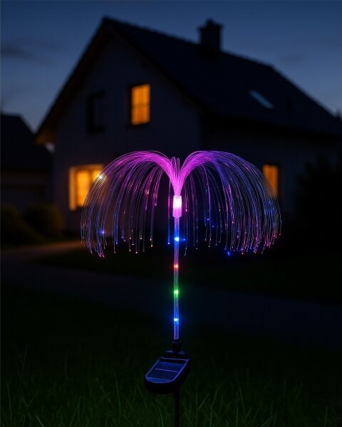 LED RGB соларна лампа 1,2V 300 mAh IP44 черна