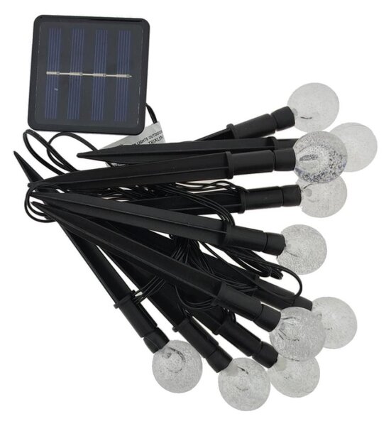 LED RGB соларна лампа 10xLED/1,2V 300 mAh IP44 черна