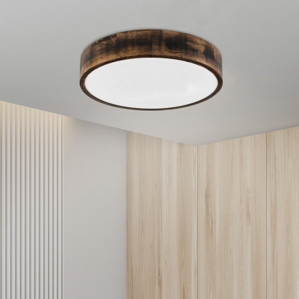 Brilagi - LED таванно осветително тяло CARVALHO SMOKEY LED/36W/230V, дъб, диам. 47,5 см