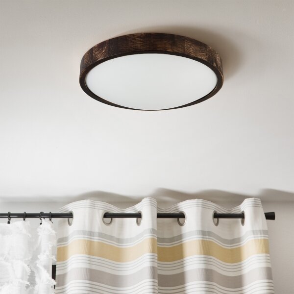 Brilagi - LED таванно осветително тяло CARVALHO SLIM SMOKEY LED/36W/230V, цвят дъб, Ø 37,5 см