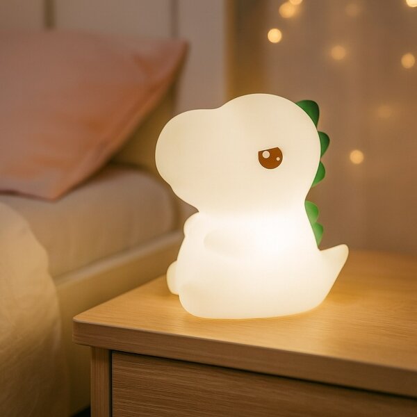 LED RGBW димируема презареждаема детска нощна лампа DINO LED/1W/5V 1200 mAh