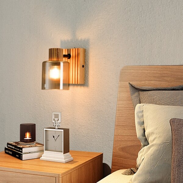 Brilagi - Стенно точково осветително тяло HYGGE 1xE14/15W/230V дърво/димно
