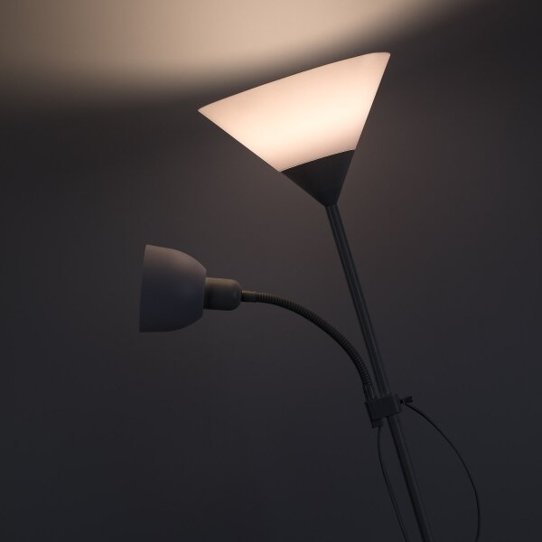 Brilagi - Подова лампа ARIANA 1xE27/100W/230V + 1xE14/25W бяла