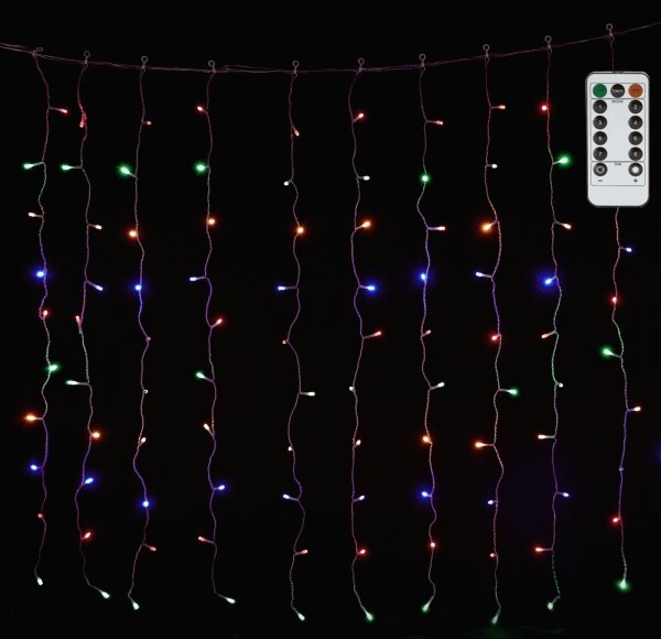 Aigostar - LED RGBY външна коледна гирлянда 300xLED/6W/230V/8 режима 3x1m IP44 + дистанционно управление