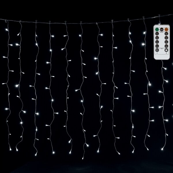 Aigostar - LED външна коледна гирлянда 300xLED/6W/230V/8 режима 3x1m IP44 студено бяло+ДУ