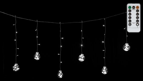 Aigostar - LED външна коледна гирлянда 120xLED/6W/230V/8 функции 3x0,6m IP44 студено бяла+ДУ
