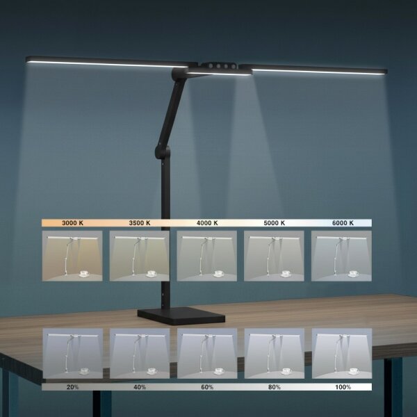 Brilagi-LED Димируема сензорна настолна лампа VARIO LED/24W/230V 3000-6500K черна