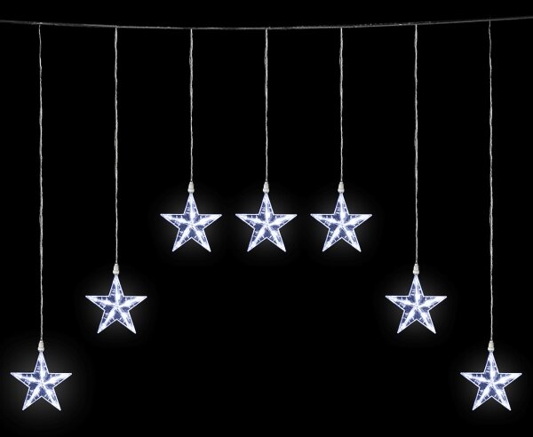 Aigostar - LED Външен гирлянд 70xLED/230V 1,2x1m IP44 студено бели звезди