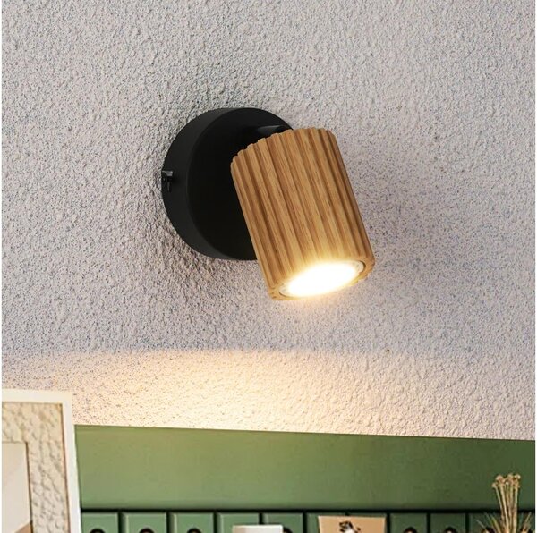 Brilagi - Стенно точково осветително тяло MODERN WOOD 1xGU10/8W/230V дърво/черно