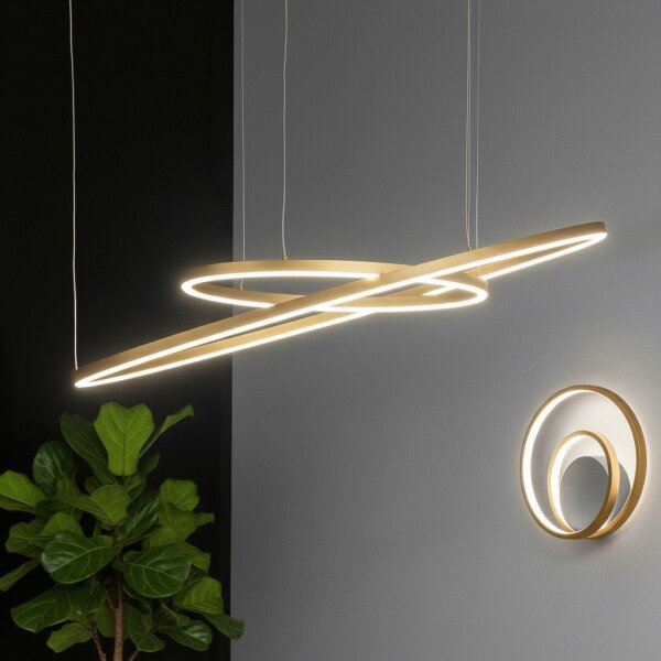 Ideal Lux - LED полилей на кабел ORACLE SLIM LED/29W/230V 3000K Ø 50 см златен
