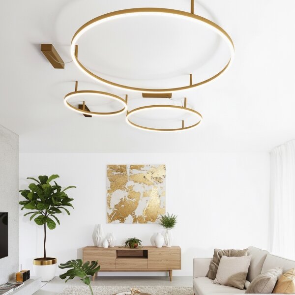 Ideal Lux - LED таванно осветително тяло ORACLE SLIM LED/29W/230V 3000K Ø 50 см, златисто