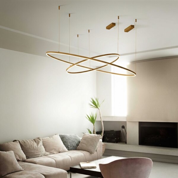 Ideal Lux - LED полилей на кабел ORACLE SLIM LED/29W/230V 3000K Ø 50 см златен