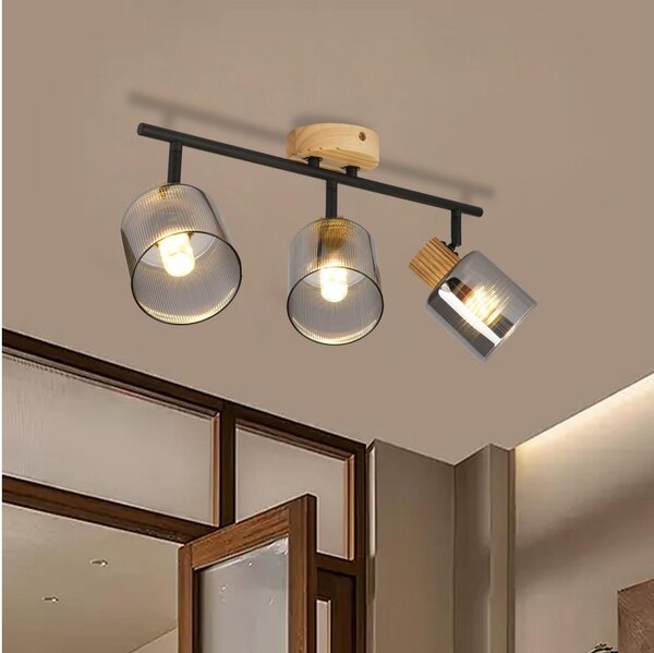 Brilagi - Точково осветително тяло HYGGE 3xE14/15W/230V дърво/опушено
