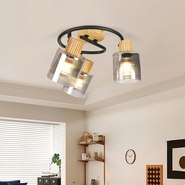 Brilagi - Точково осветително тяло HYGGE 3xE14/15W/230V дърво/опушено