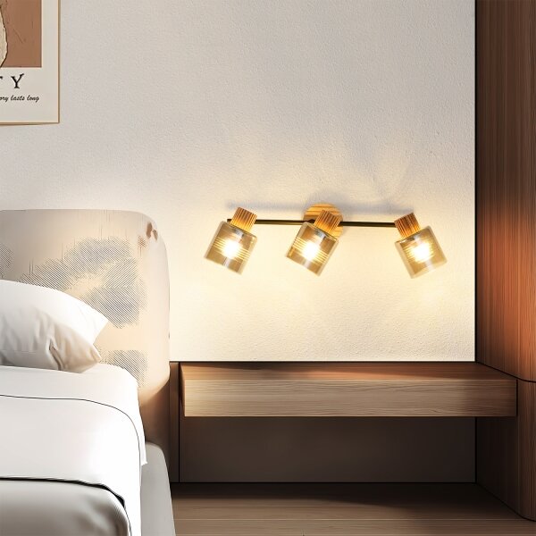 Brilagi - Точково осветително тяло HYGGE 3xE14/15W/230V дърво/опушено