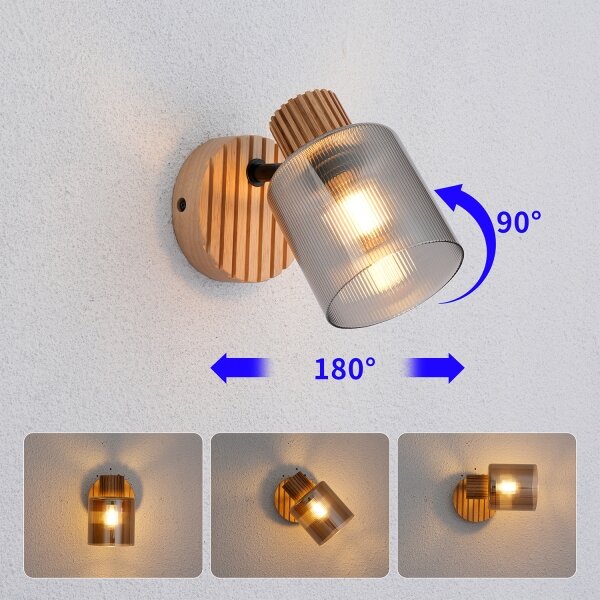 Brilagi - Стенно точково осветително тяло HYGGE 1xE14/15W/230V дърво/димчато