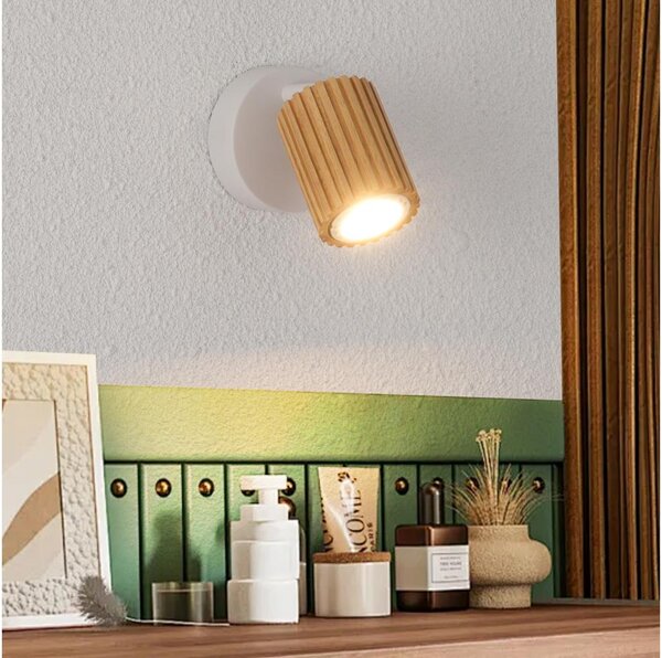 Brilagi - Настенно точково осветително тяло MODERN WOOD 1xGU10/8W/230V дърво/бяло