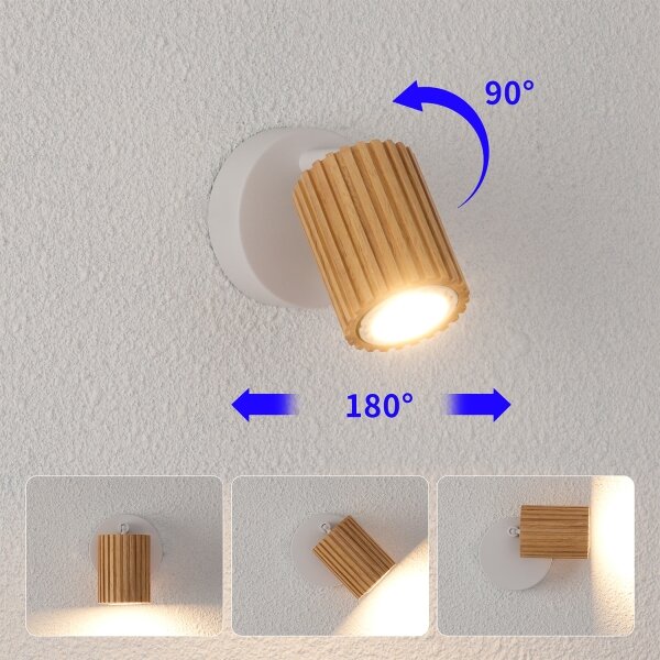 Brilagi - Настенно точково осветително тяло MODERN WOOD 1xGU10/8W/230V дърво/бяло