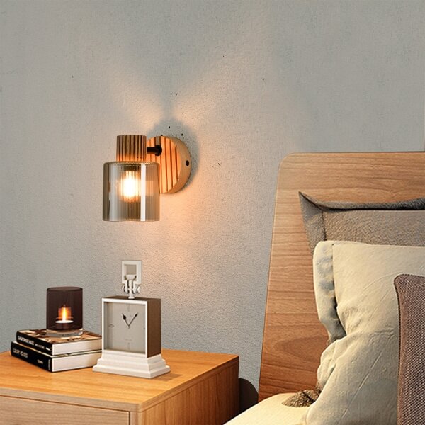 Brilagi - Стенно точково осветително тяло HYGGE 1xE14/15W/230V дърво/димчато