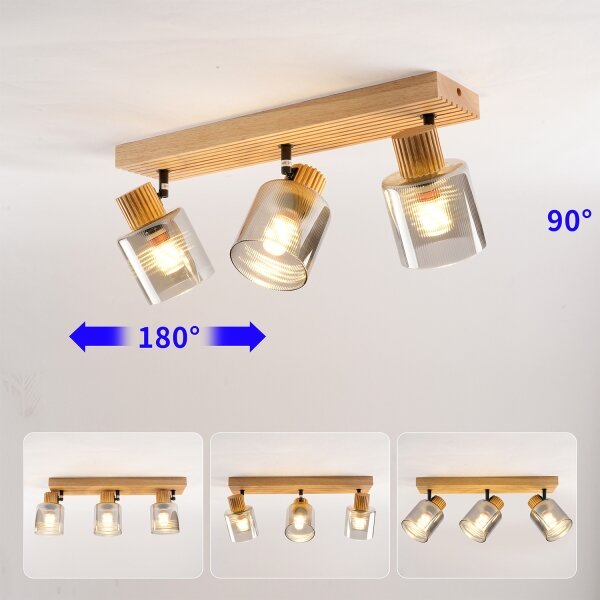 Brilagi - Точково осветително тяло HYGGE 3xE14/15W/230V дърво/димно