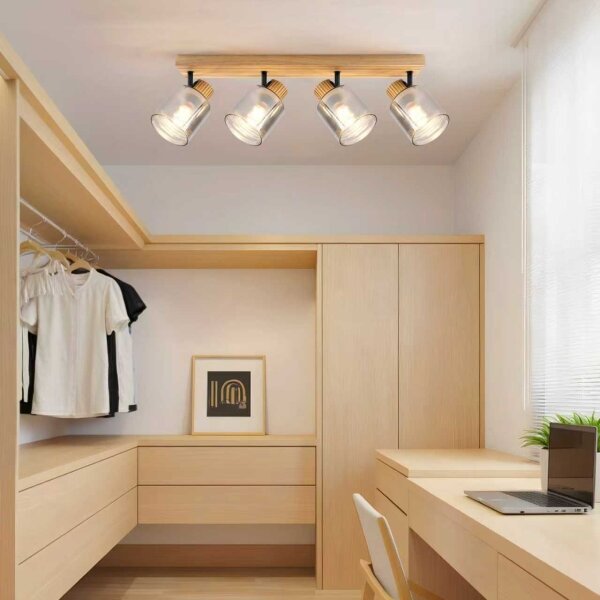Brilagi - Точково осветително тяло HYGGE 4xE14/15W/230V дърво/опушено