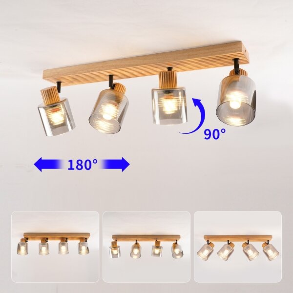 Brilagi - Точково осветително тяло HYGGE 4xE14/15W/230V дърво/опушено
