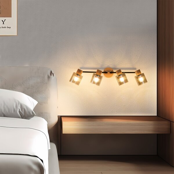 Brilagi - Спот осветително тяло HYGGE 4xE14/15W/230V дърво/опушено