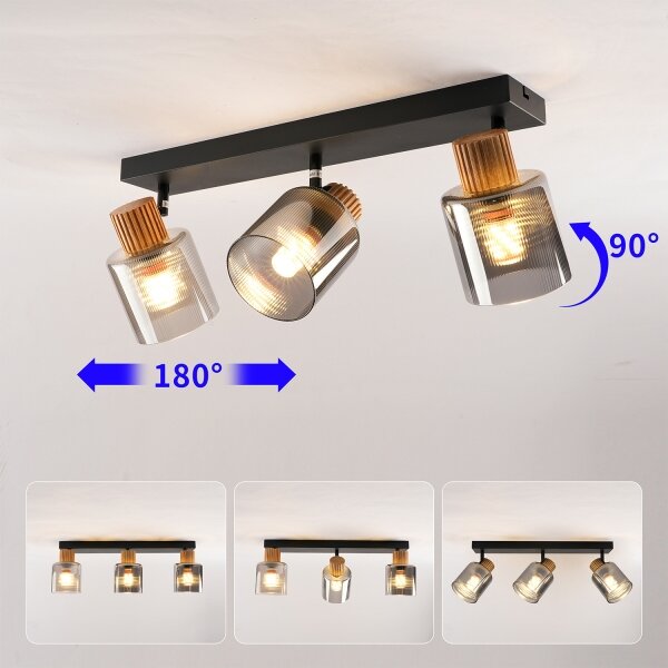 Brilagi - Точково осветително тяло HYGGE 3xE14/15W/230V черно/димно