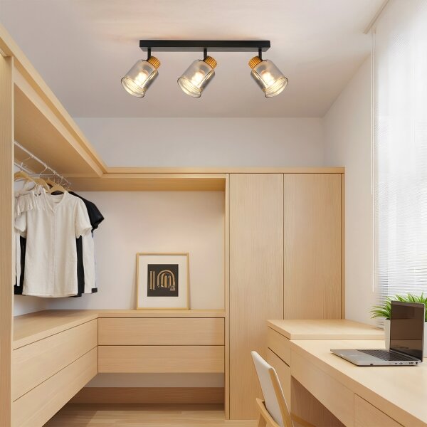 Brilagi - Точково осветително тяло HYGGE 3xE14/15W/230V черно/димно