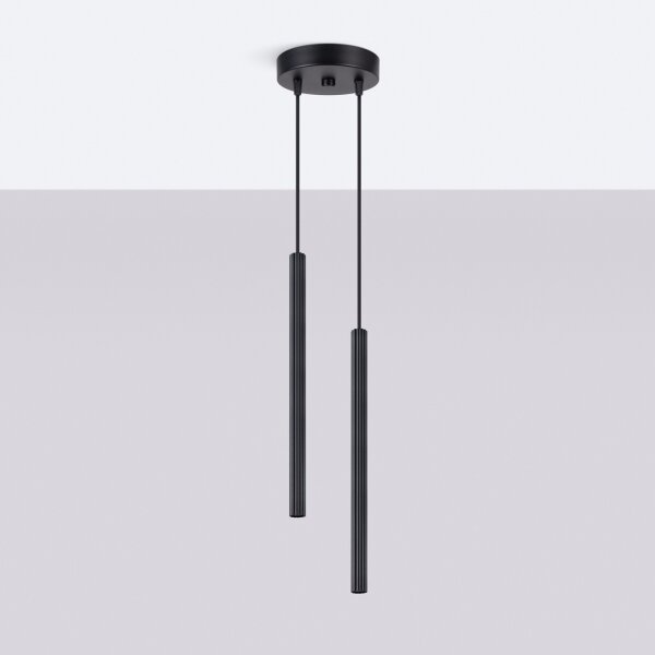 Sollux SL.1867 - Полилей на кабел ARCHE 2xG9/8W/230V черен