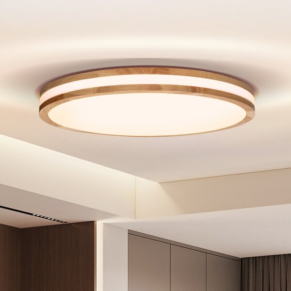 Brilagi - Димируемо LED осветително тяло MOLINA LED/60W/230V 3000-6500K дъб пр. 58 cm +DO