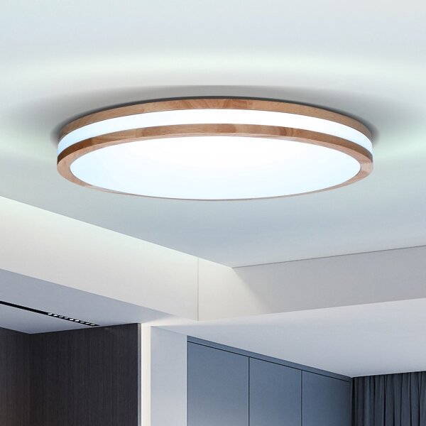 Brilagi - Димируемо LED осветително тяло MOLINA LED/60W/230V 3000-6500K дъб пр. 58 cm +DO