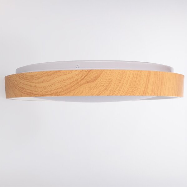 Brilagi - Димируема LED таванна лампа FLOCO LED/48W/230V Ø 40 см дърво/бяло + дистанционно управление