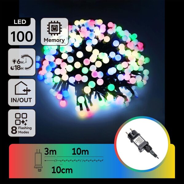 Aigostar - LED RGBY Външна декоративна гирлянда 100xLED/3,6W/230V/8 режима 10m IP44